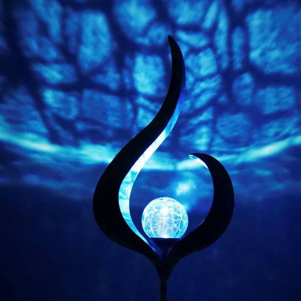 Dekorativ skulpturel solcellelampe - Blå Svane GL1007EZ